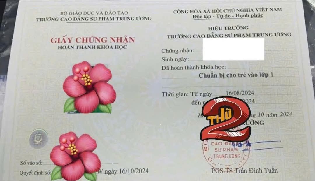 chung chi tien tieu hoc 1