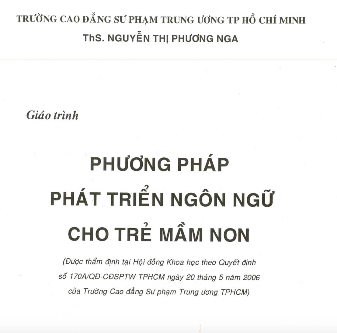 giao trinh phuong phap phat trien ngon ngu cho tre mam non