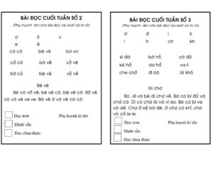 bai doc cuoi tuan lop 1