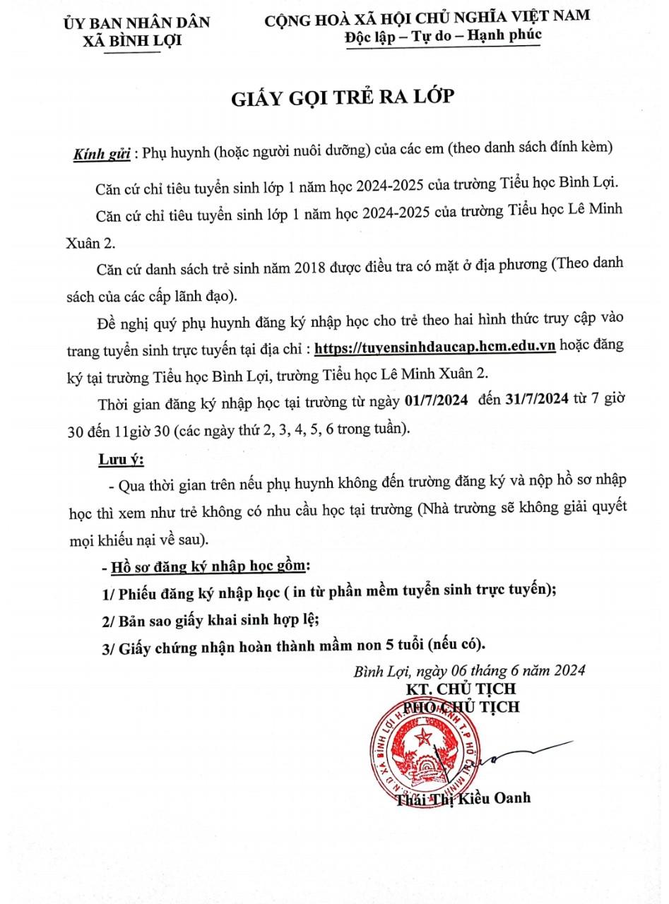 khi nao co giay goi tre vao lop 1 2 khi nao co giay goi tre vao lop 1 2